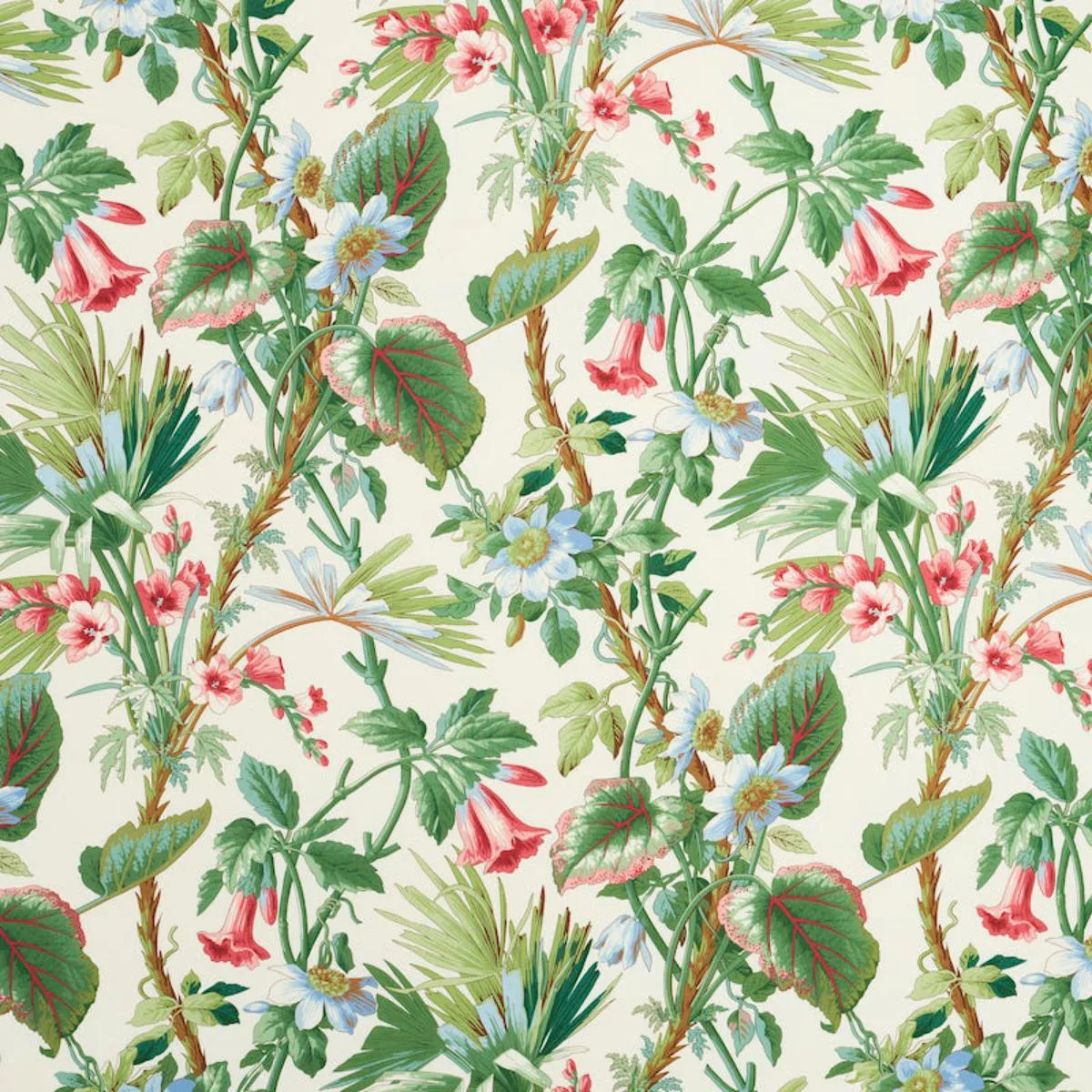 Schumacher 172951 Palmetto Garden Tropic fabric swatch
