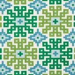 Schumacher 177450 Palmetto Print Lagoon fabric swatch