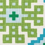 Schumacher 177450 Palmetto Print Lagoon fabric swatch