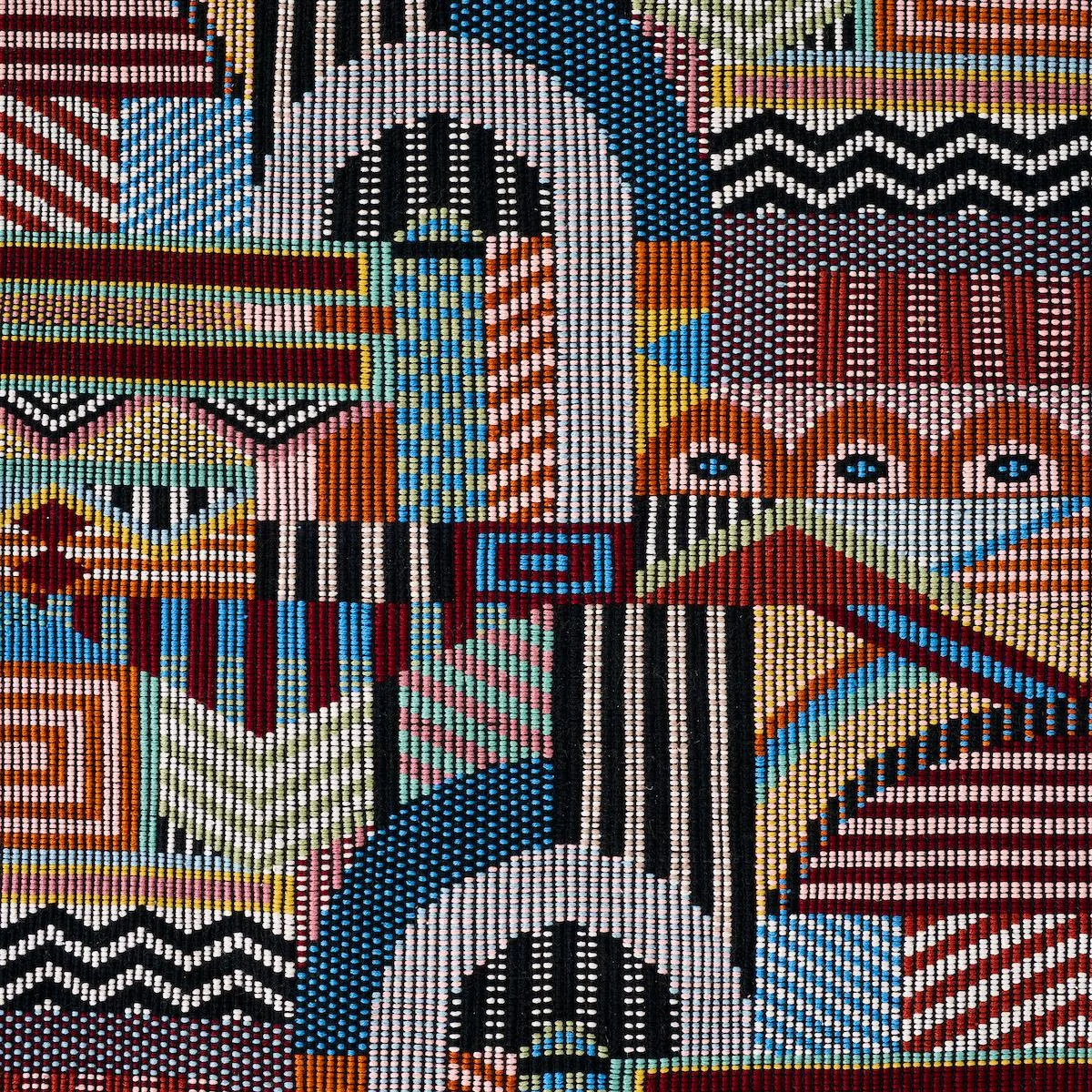 Schumacher 79290 Palomar Hand Woven Brocade Multi fabric swatch