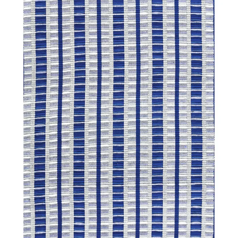 Schumacher 78822 Palopo Hand Woven Stripe Azul fabric swatch