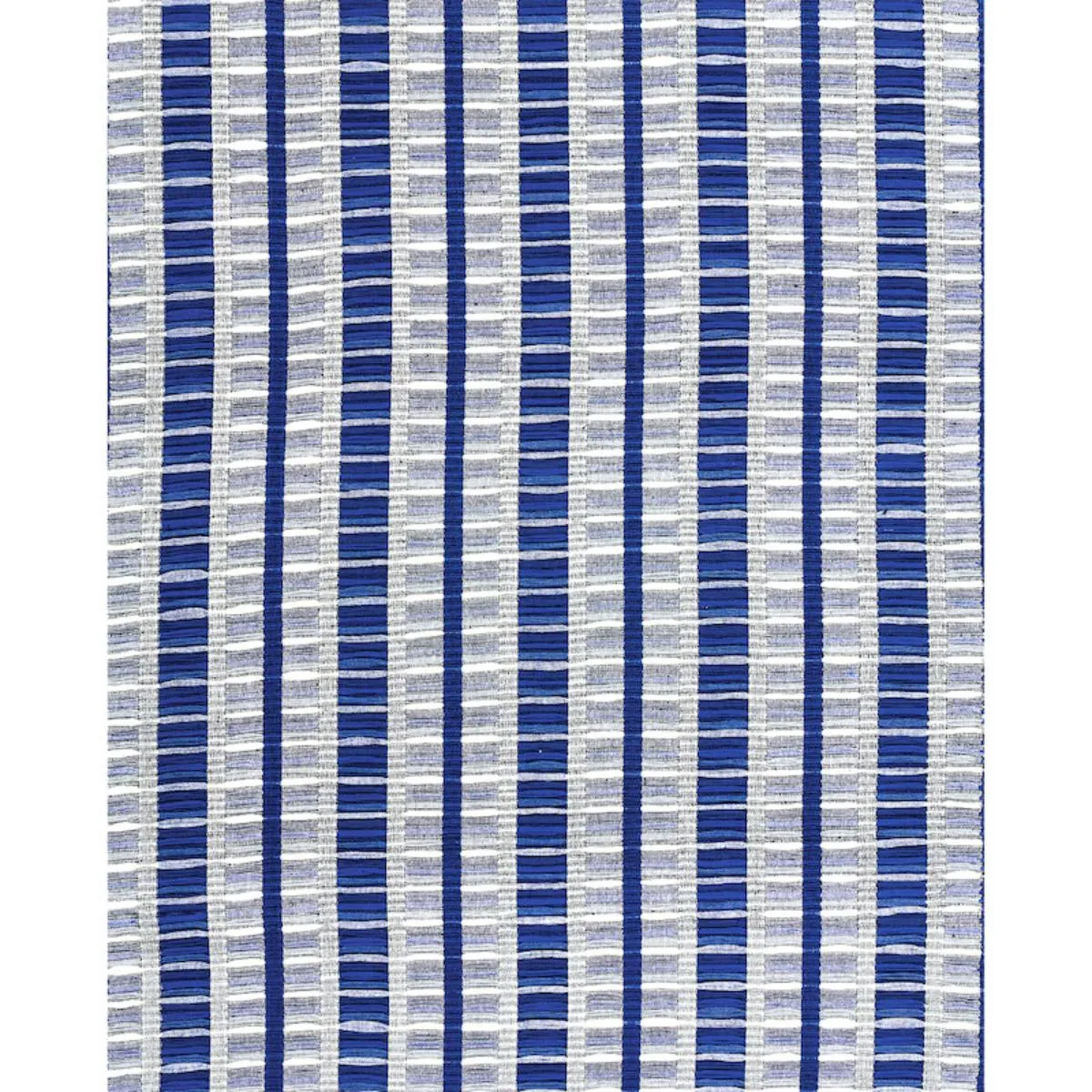 Schumacher 78822 Palopo Hand Woven Stripe Azul fabric swatch