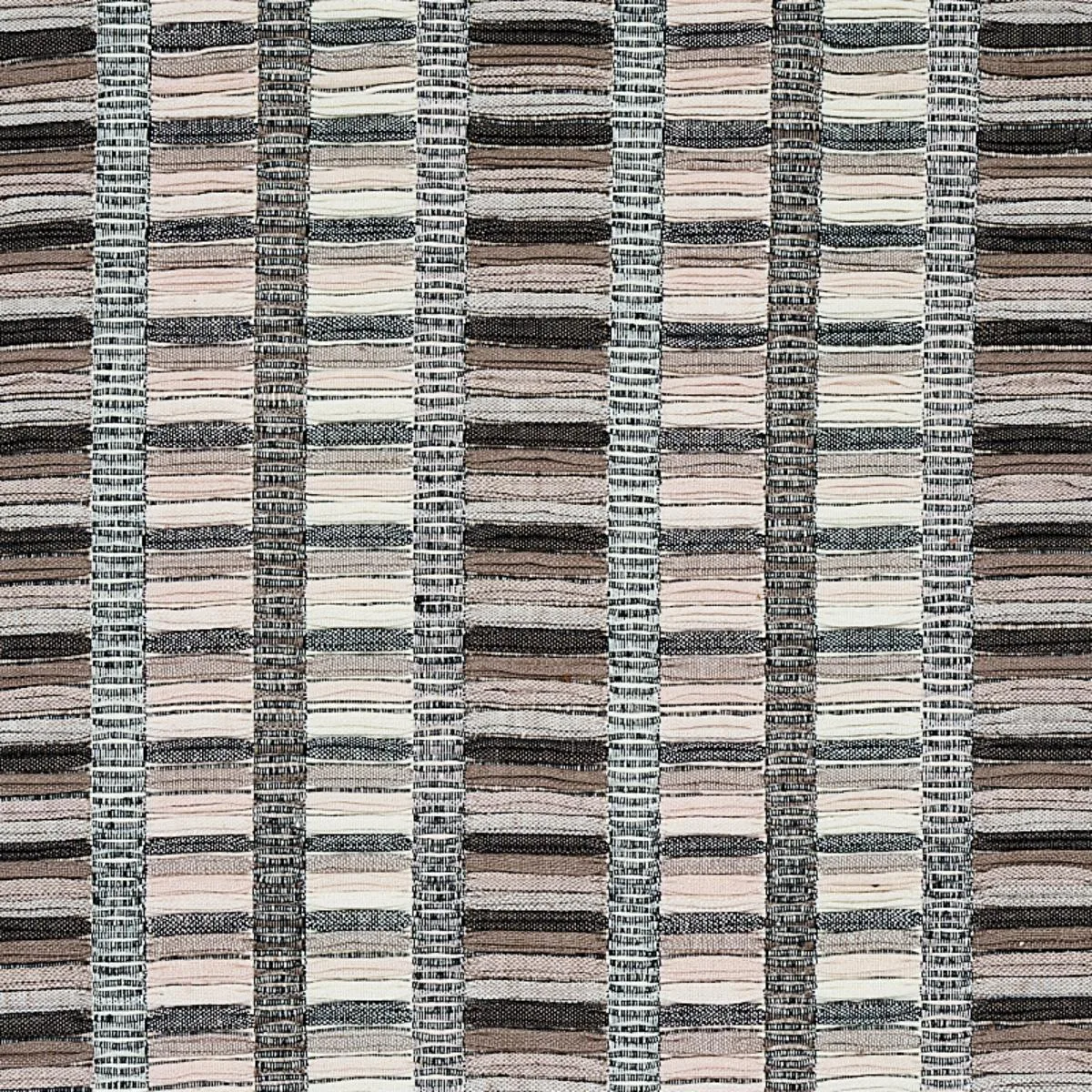 Schumacher 78820 Palopo Hand Woven Stripe Black fabric swatch