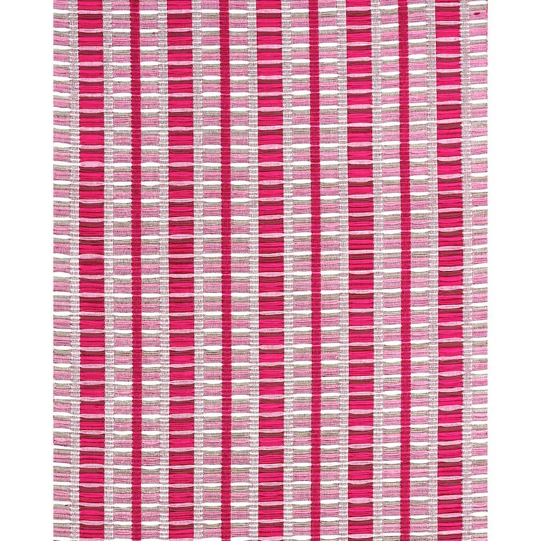 Schumacher 78821 Palopo Hand Woven Stripe Flamingo fabric swatch