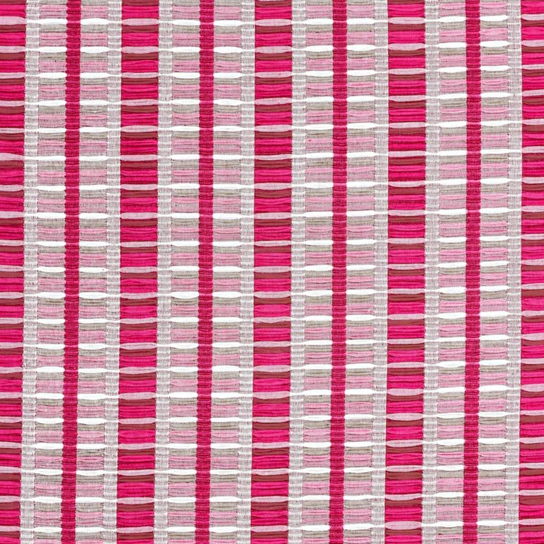 Schumacher 78821 Palopo Hand Woven Stripe Flamingo fabric swatch