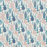 Schumacher 74170 Pandora Embroidery Delft & Rose fabric swatch