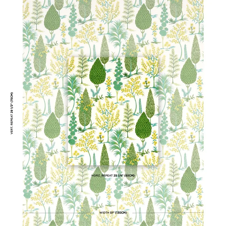Schumacher 71472 Pandora Embroidery Green fabric swatch