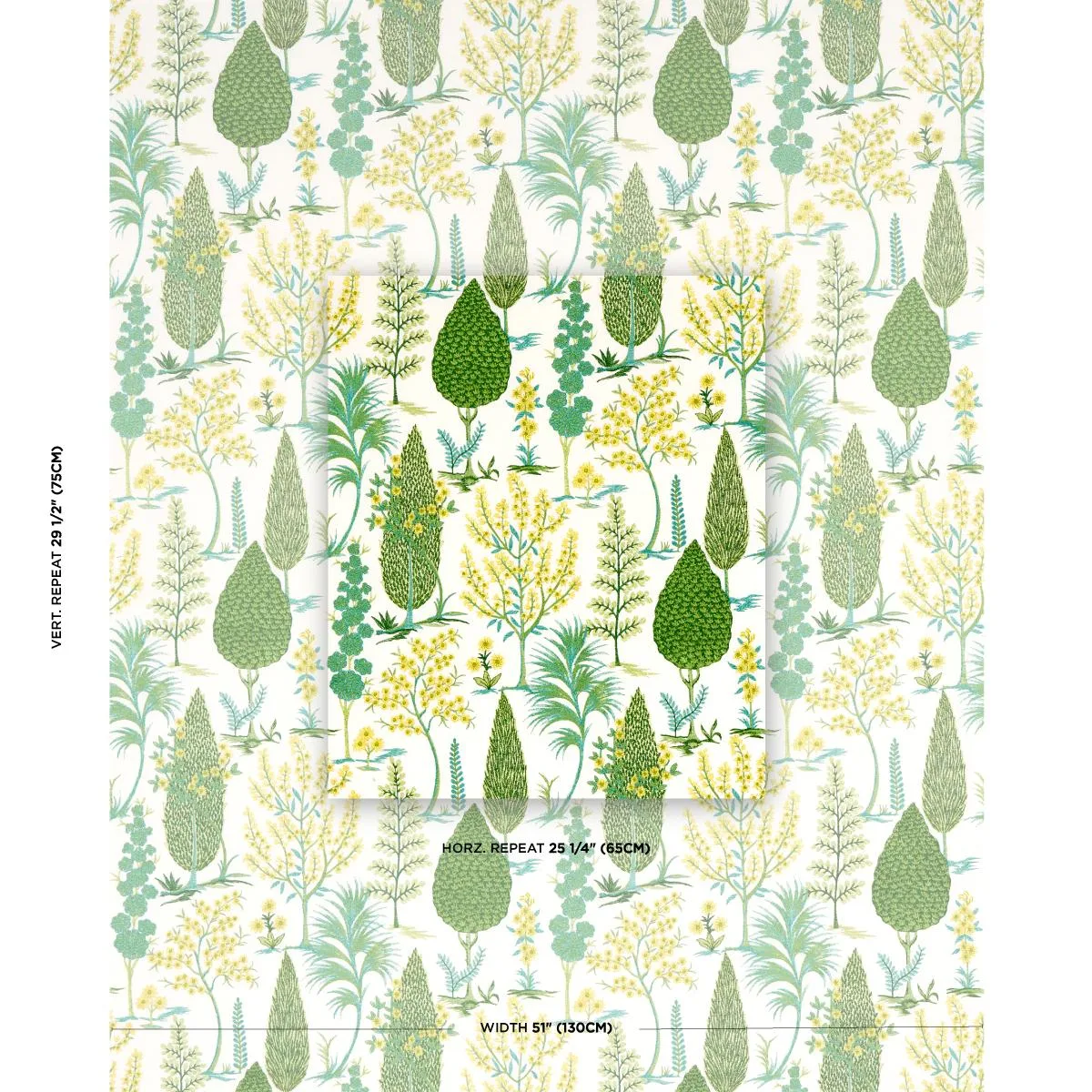 Schumacher 71472 Pandora Embroidery Green fabric swatch