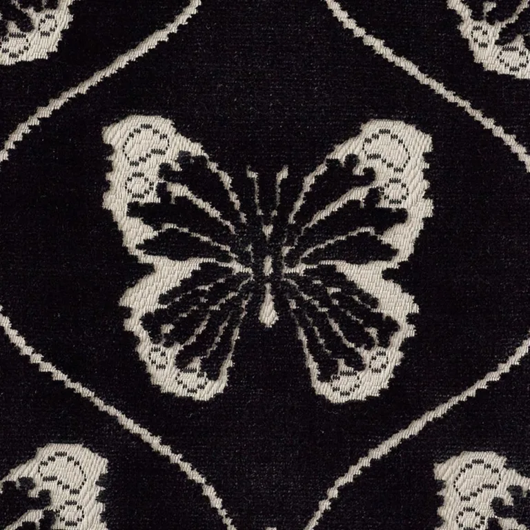 Schumacher 72960 Papillon Velvet Onyx fabric swatch