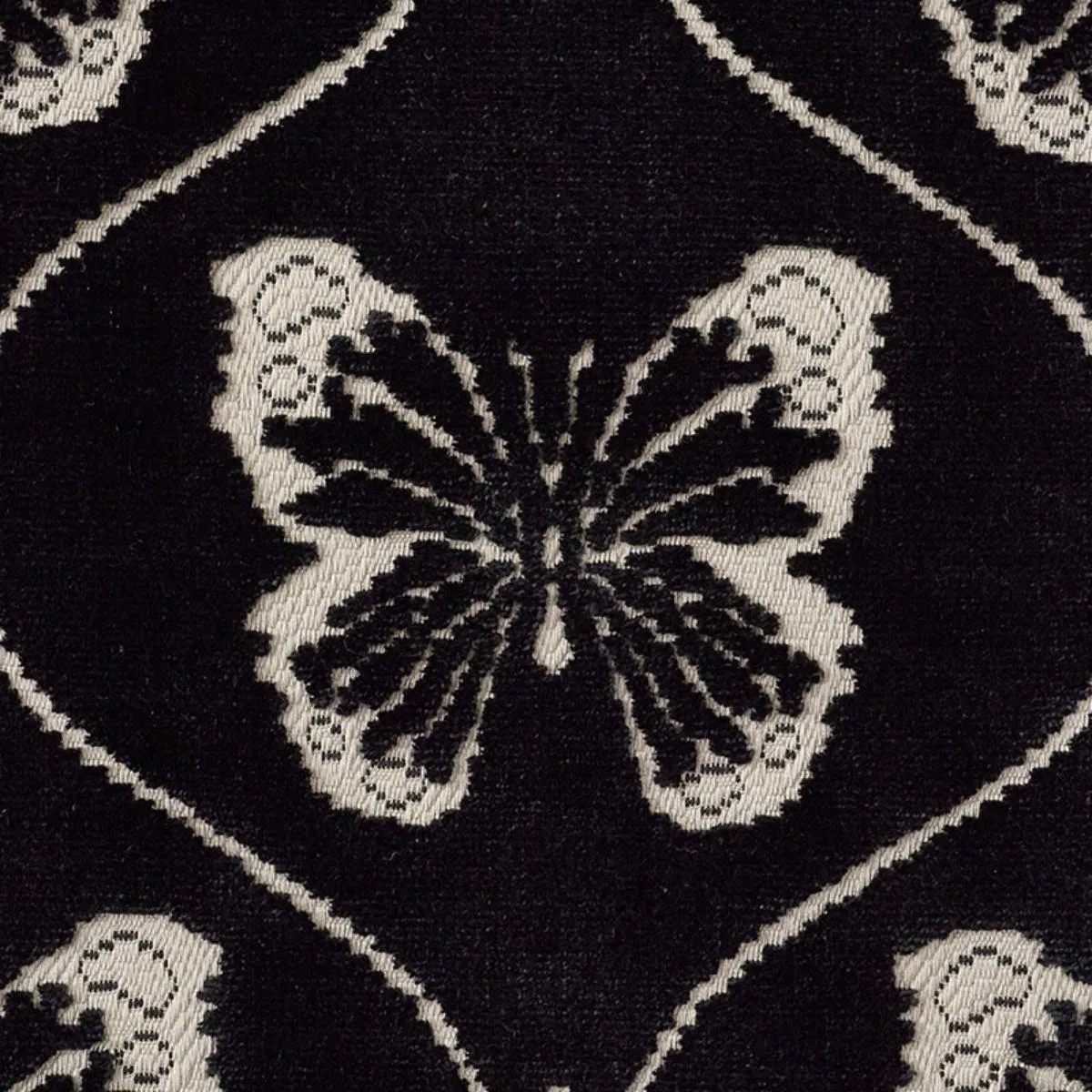 Schumacher 72960 Papillon Velvet Onyx fabric swatch
