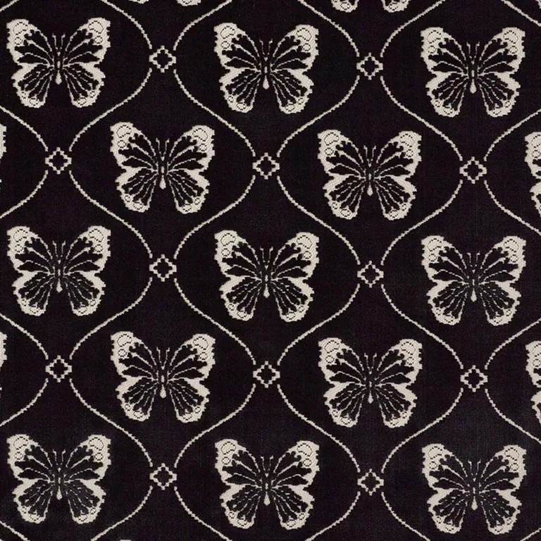 Schumacher 72960 Papillon Velvet Onyx fabric swatch