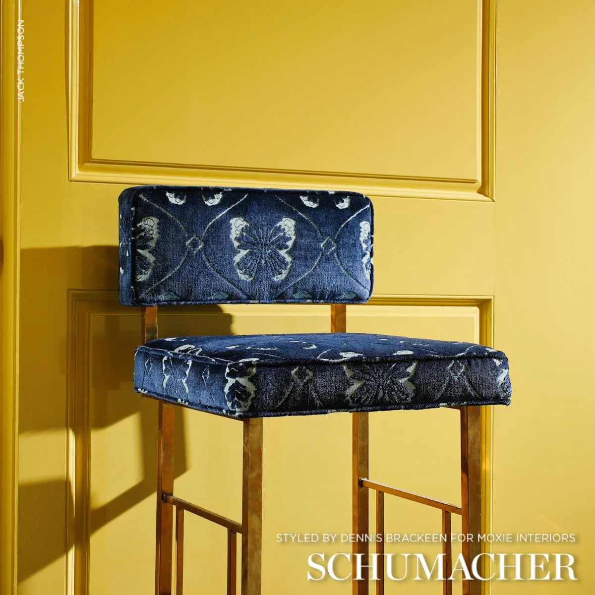 Schumacher 72962 Papillon Velvet Sapphire fabric swatch