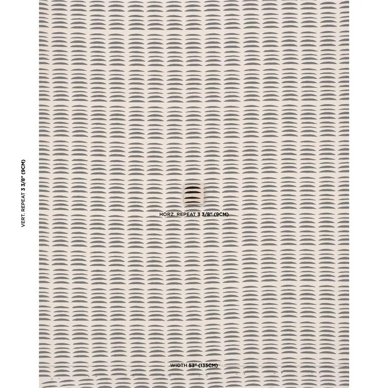 Schumacher 182471 Parable Hand Block Charcoal fabric swatch