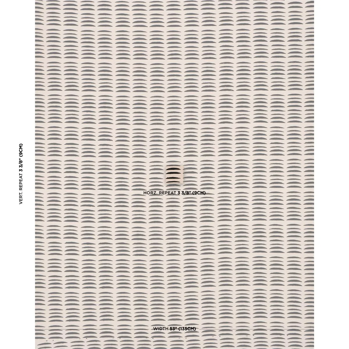 Schumacher 182471 Parable Hand Block Charcoal fabric swatch