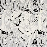 Schumacher 83181 Parrots Moderne Dove fabric swatch