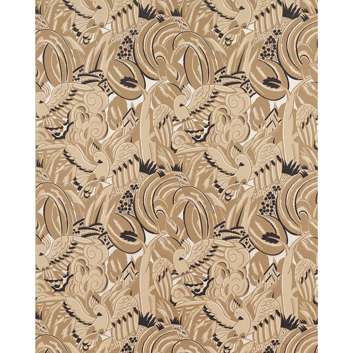 Schumacher 83180 Parrots Moderne Sandstone fabric swatch