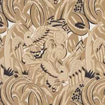 Schumacher 83180 Parrots Moderne Sandstone fabric swatch