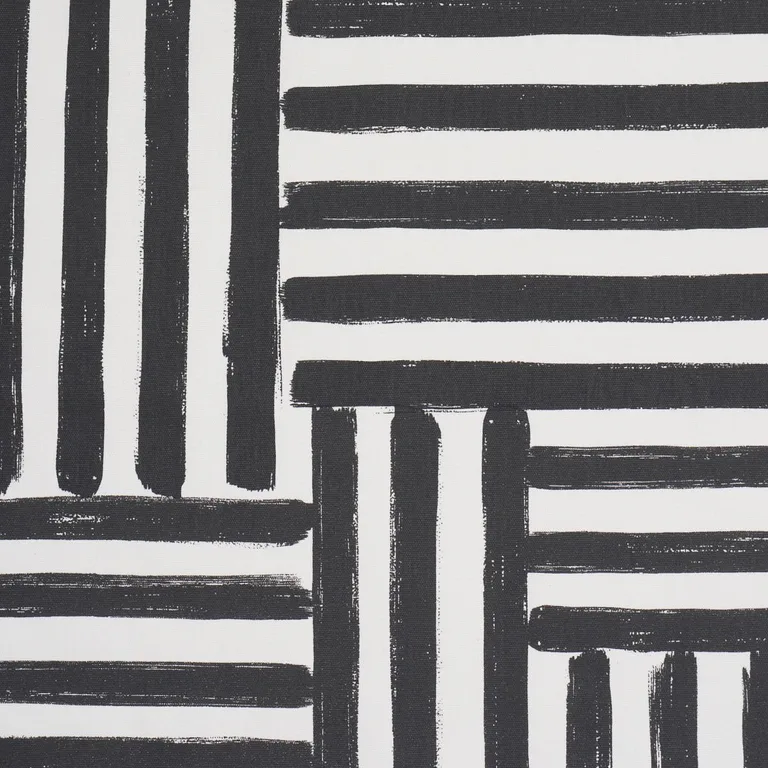 Schumacher 183170 Parson's Stripe Hand Print Carbon fabric swatch