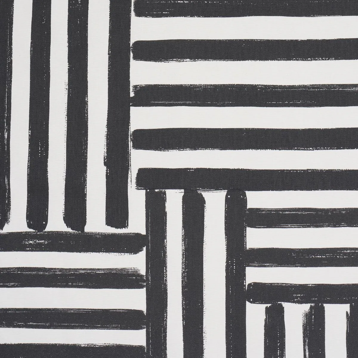 Schumacher 183170 Parson's Stripe Hand Print Carbon fabric swatch