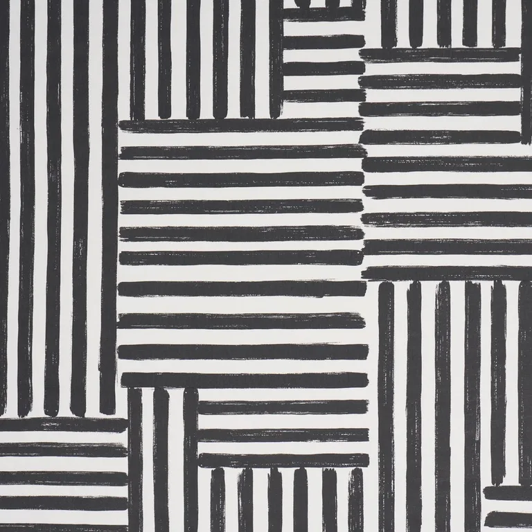 Schumacher 183170 Parson's Stripe Hand Print Carbon fabric swatch