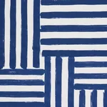 Schumacher 183171 Parson's Stripe Hand Print Navy fabric swatch