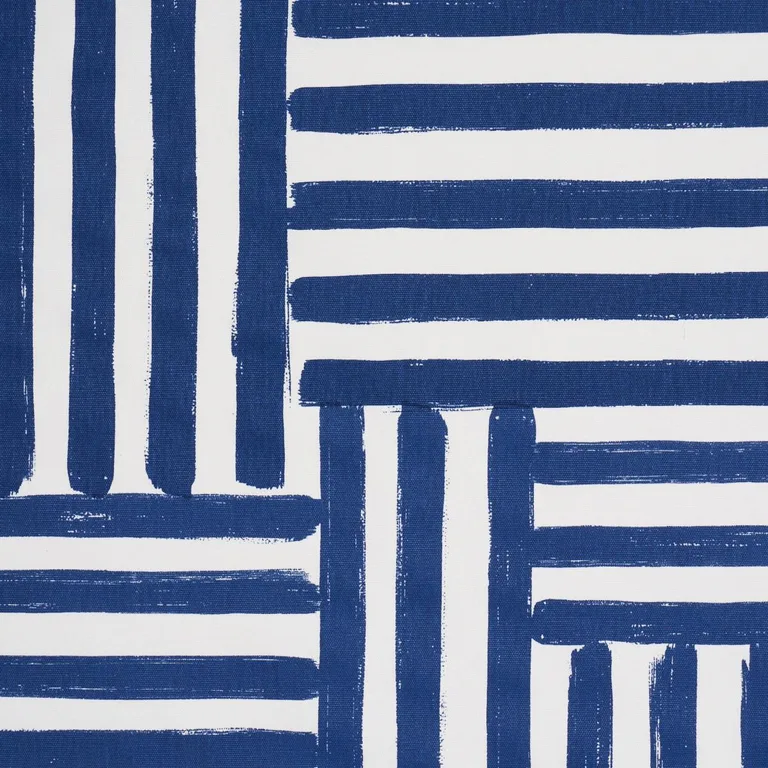 Schumacher 183171 Parson's Stripe Hand Print Navy fabric swatch