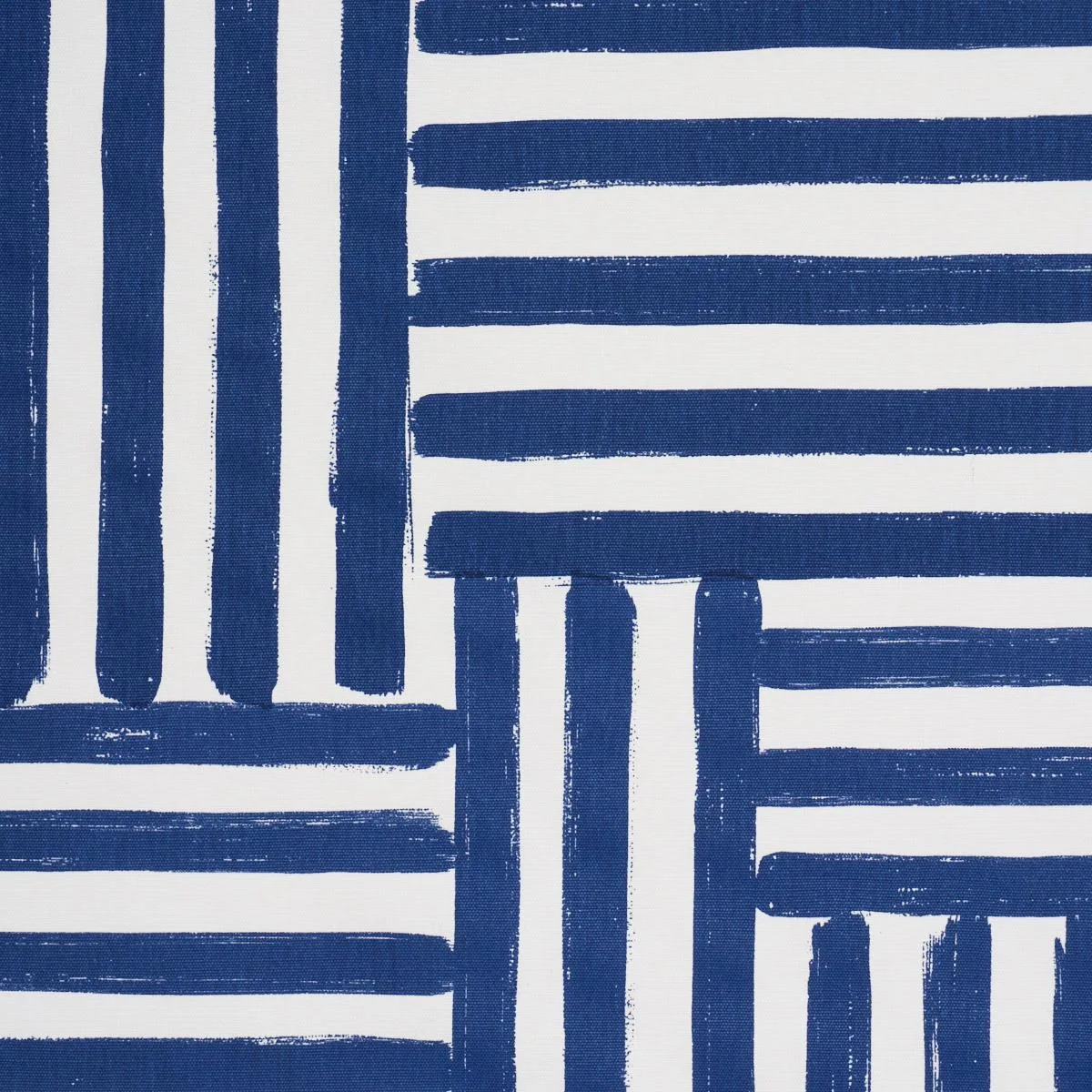 Schumacher 183171 Parson's Stripe Hand Print Navy fabric swatch