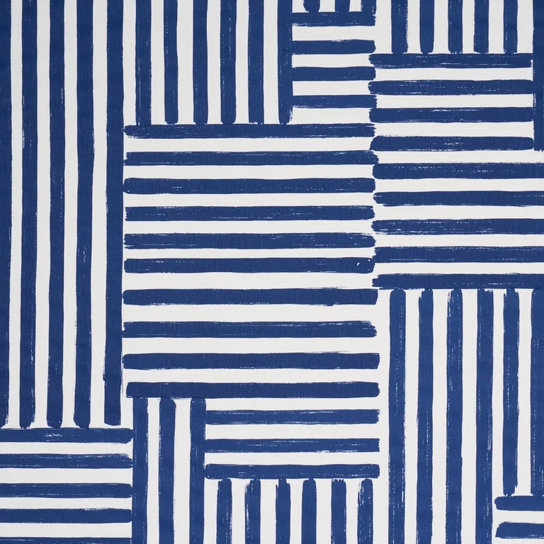 Schumacher 183171 Parson's Stripe Hand Print Navy fabric swatch
