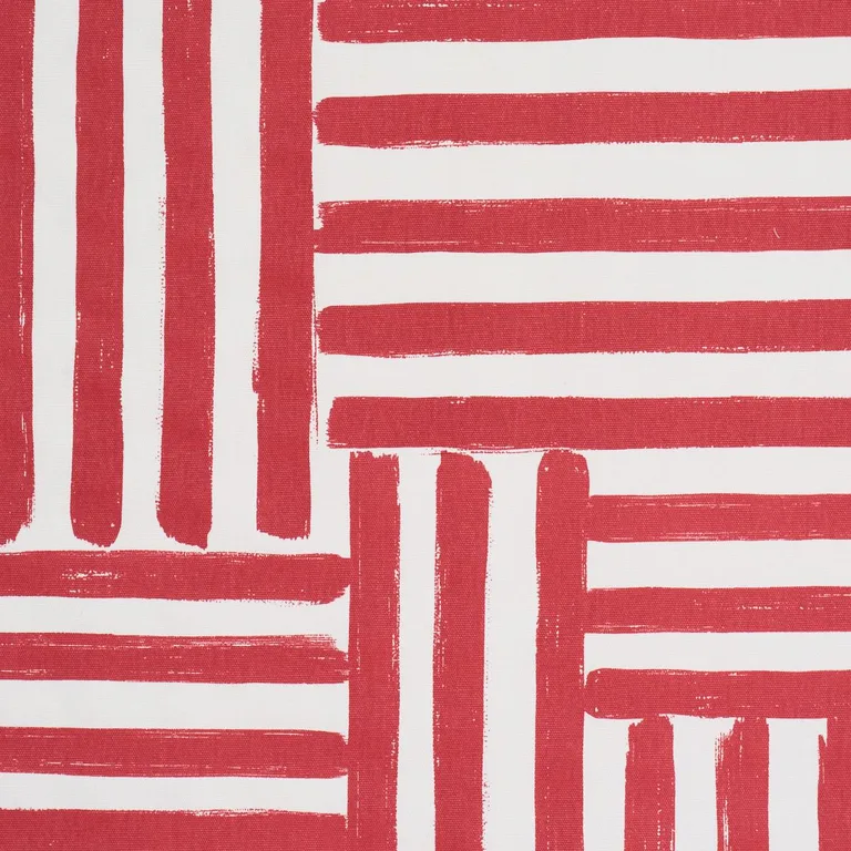 Schumacher 183172 Parson's Stripe Hand Print Red fabric swatch