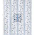Schumacher 182712 Parvati Floral Stripe Delft fabric swatch