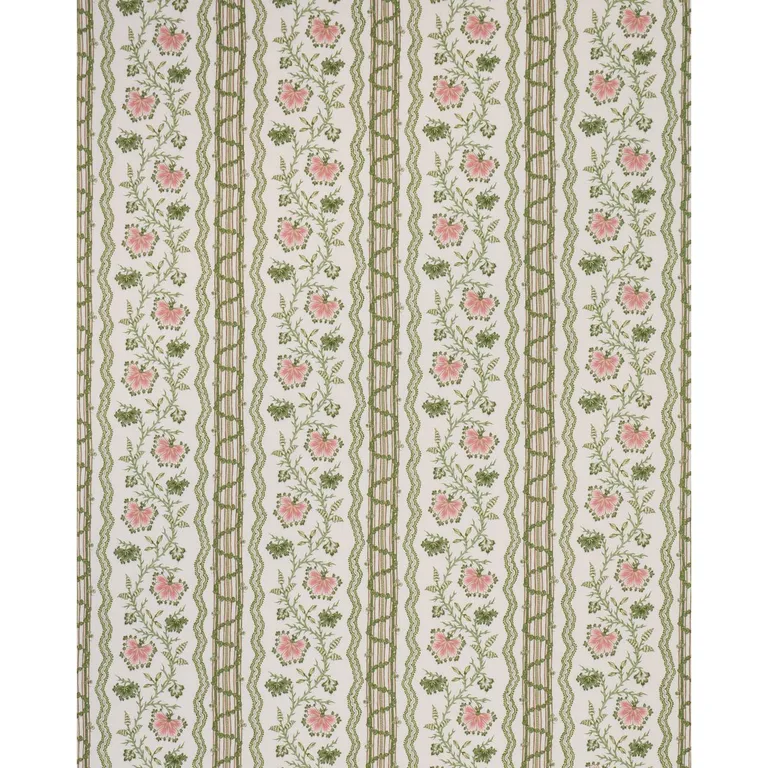 Schumacher 182711 Parvati Floral Stripe Petal fabric swatch