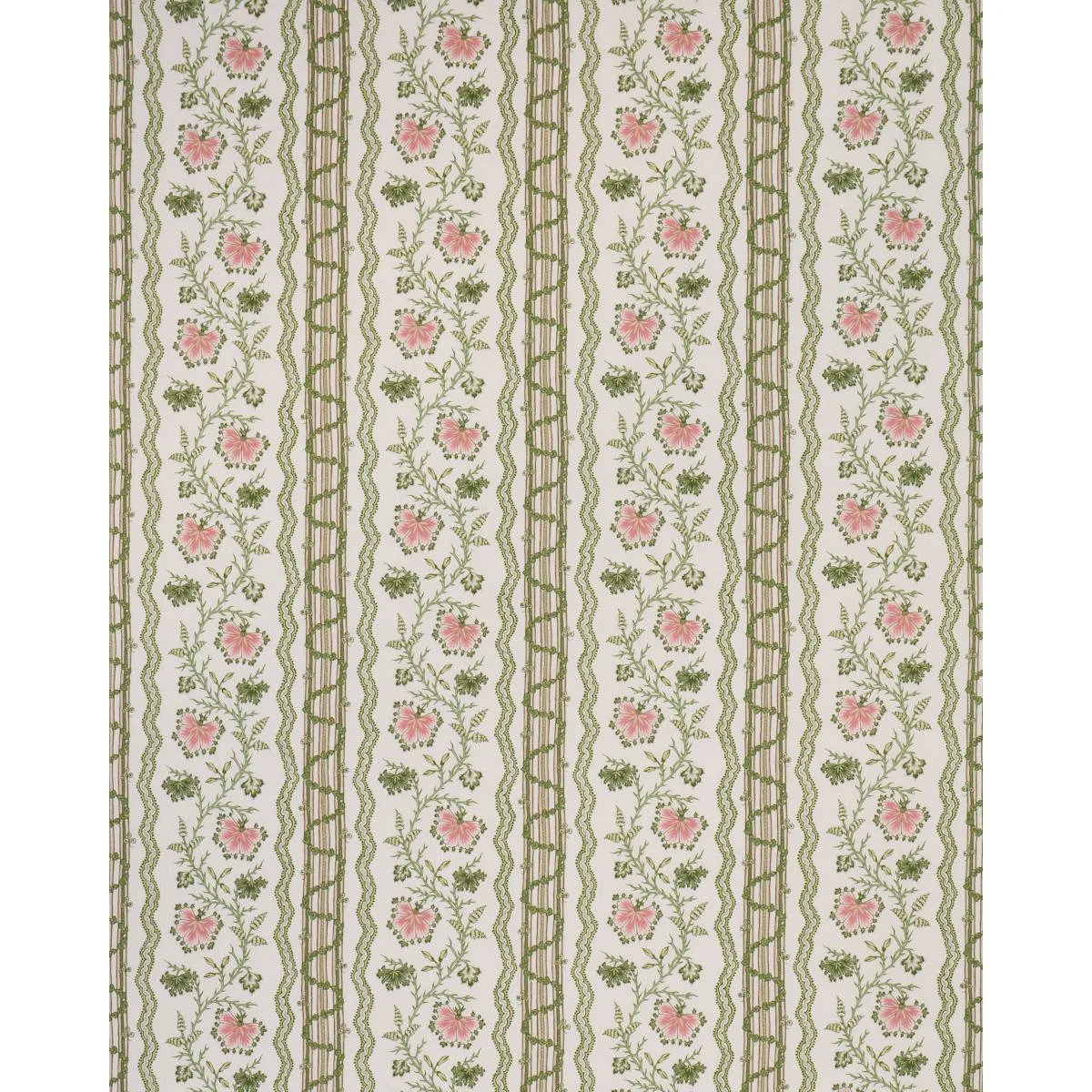 Schumacher 182711 Parvati Floral Stripe Petal fabric swatch