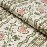 Schumacher 182711 Parvati Floral Stripe Petal fabric swatch