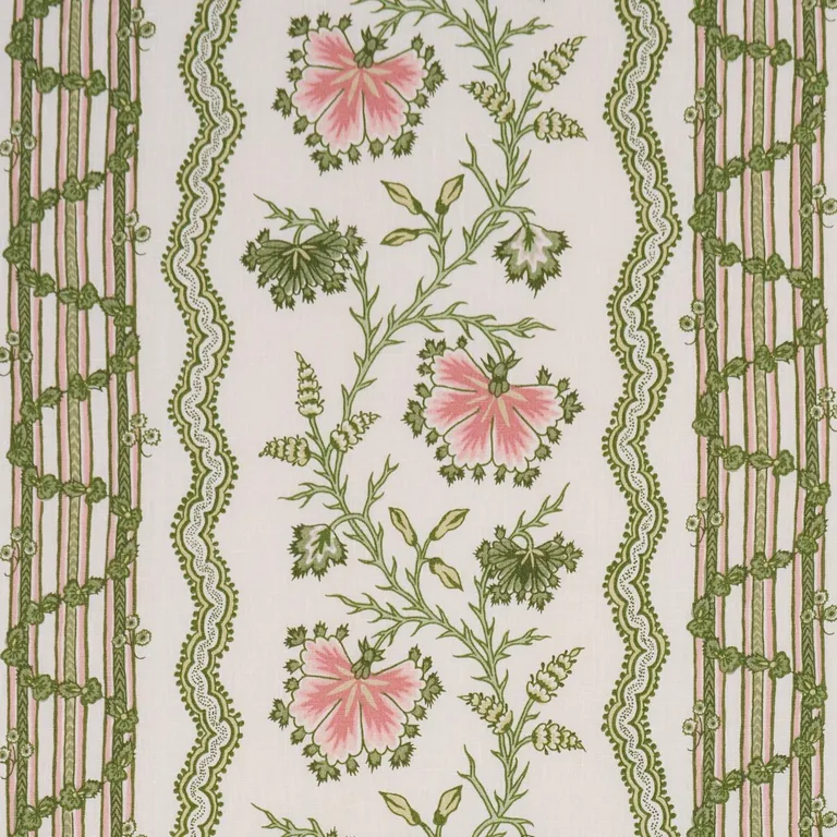 Schumacher 182711 Parvati Floral Stripe Petal fabric swatch