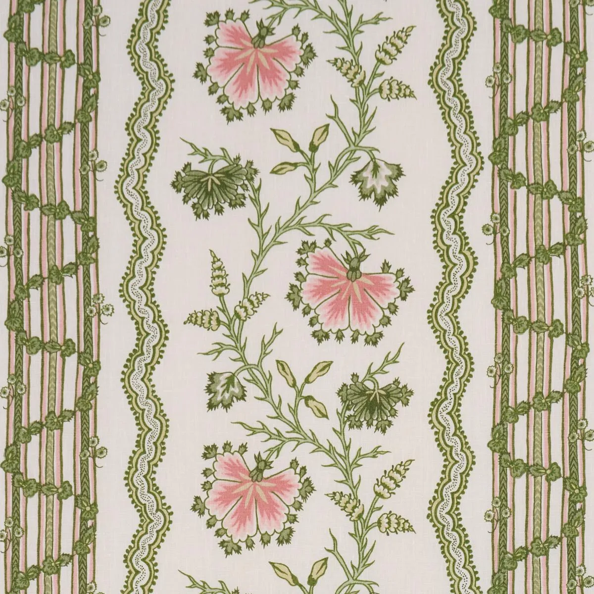 Schumacher 182711 Parvati Floral Stripe Petal fabric swatch