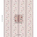 Schumacher 182710 Parvati Floral Stripe Vermilion fabric swatch