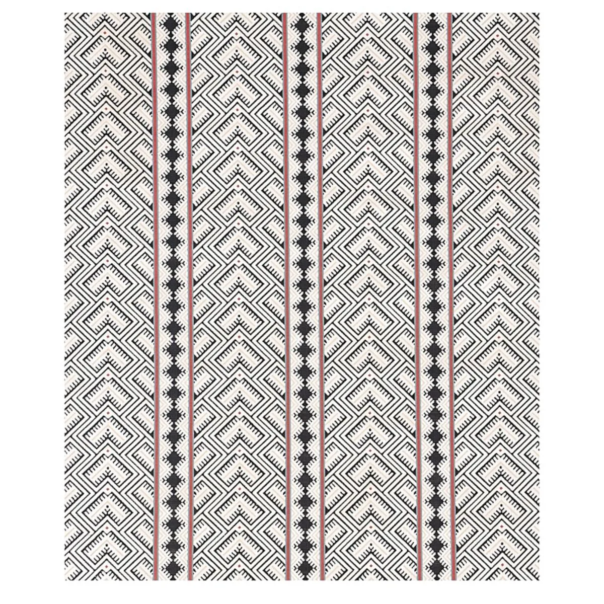 Schumacher 80650 Parvin Velvet Black And Ivory fabric swatch