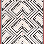 Schumacher 80650 Parvin Velvet Black And Ivory fabric swatch