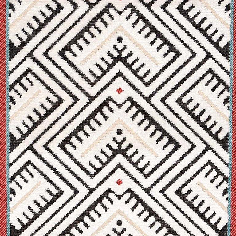 Schumacher 80650 Parvin Velvet Black And Ivory fabric swatch