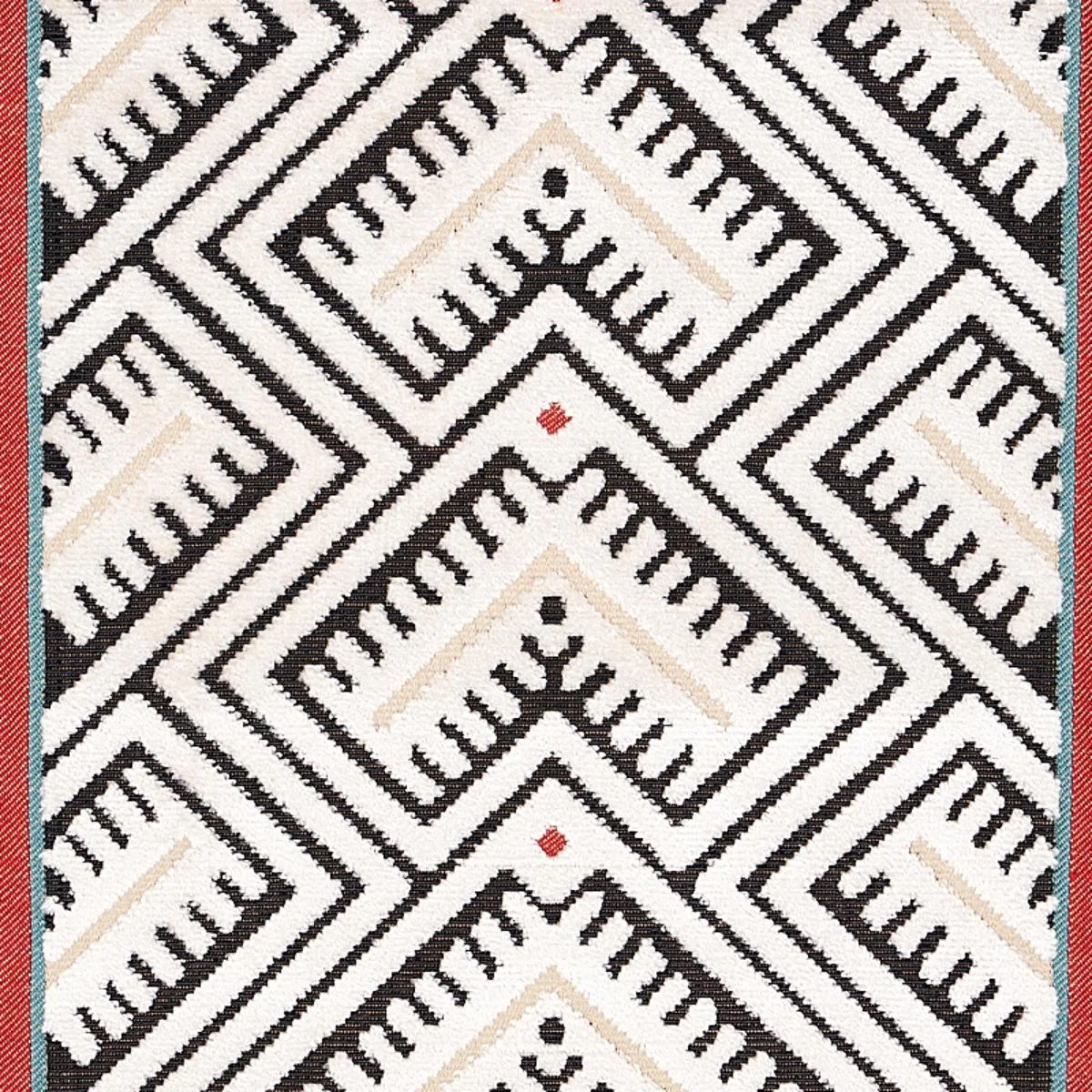 Schumacher 80650 Parvin Velvet Black And Ivory fabric swatch