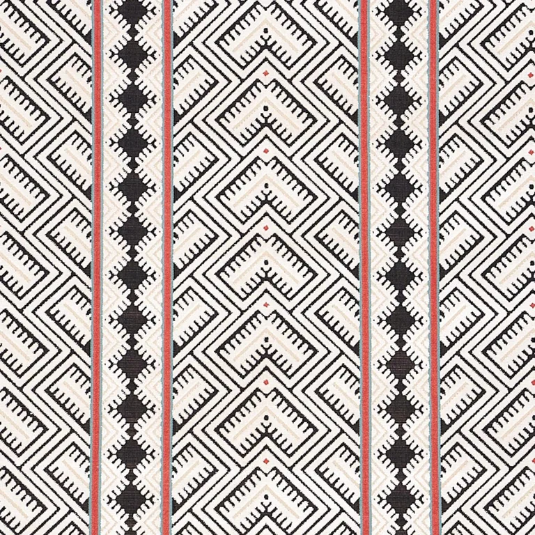 Schumacher 80650 Parvin Velvet Black And Ivory fabric swatch