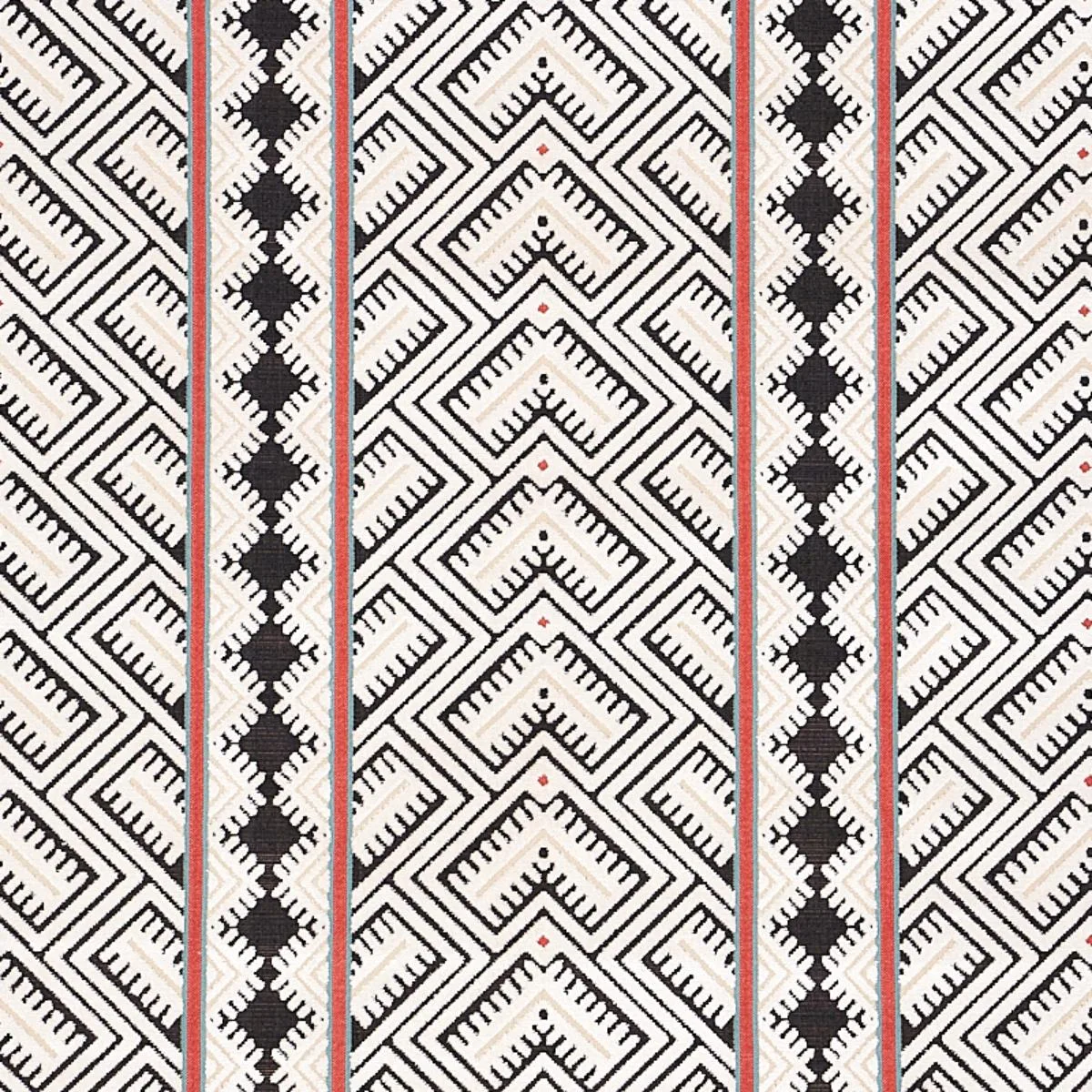 Schumacher 80650 Parvin Velvet Black And Ivory fabric swatch