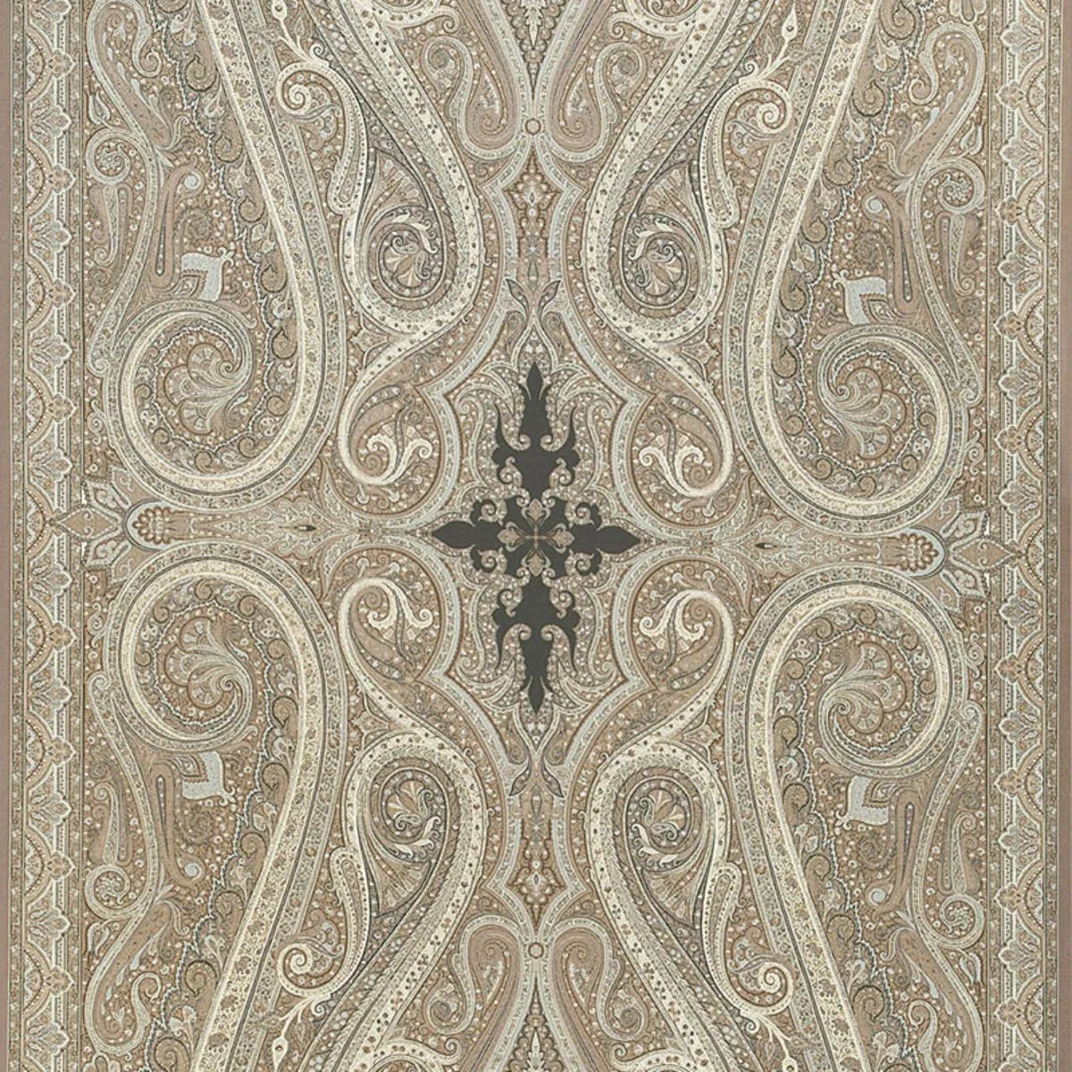 Schumacher 174803 Pasha Paisley Stone fabric swatch
