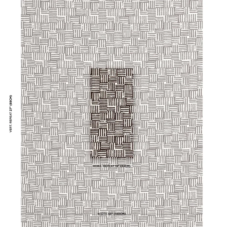Schumacher 83820 Patchwork Cacao fabric swatch