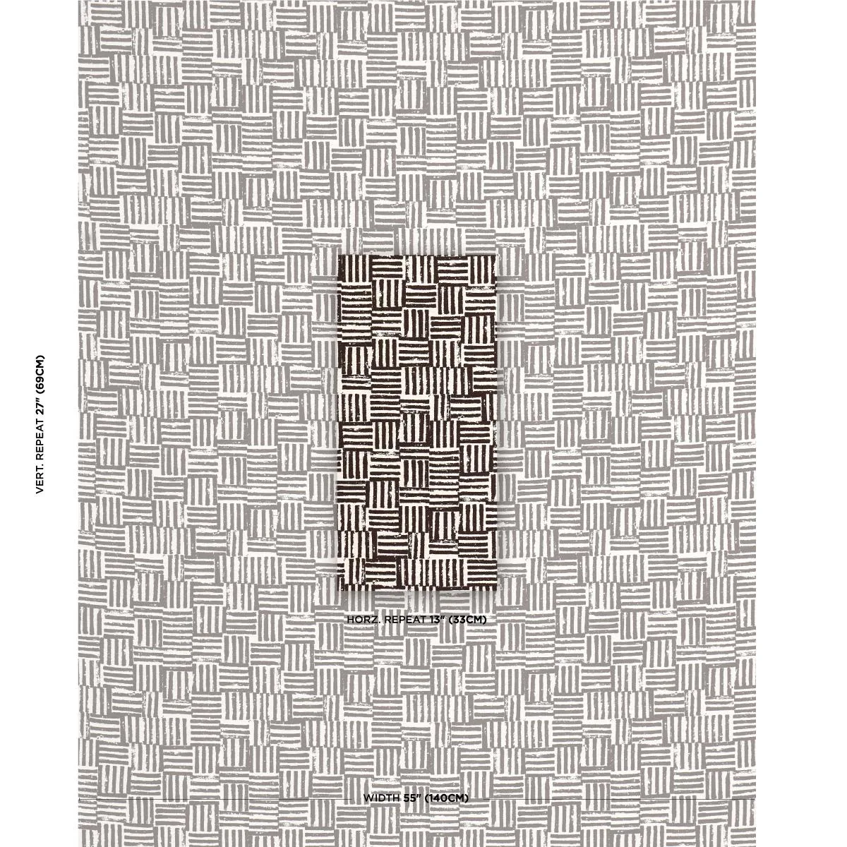 Schumacher 83820 Patchwork Cacao fabric swatch