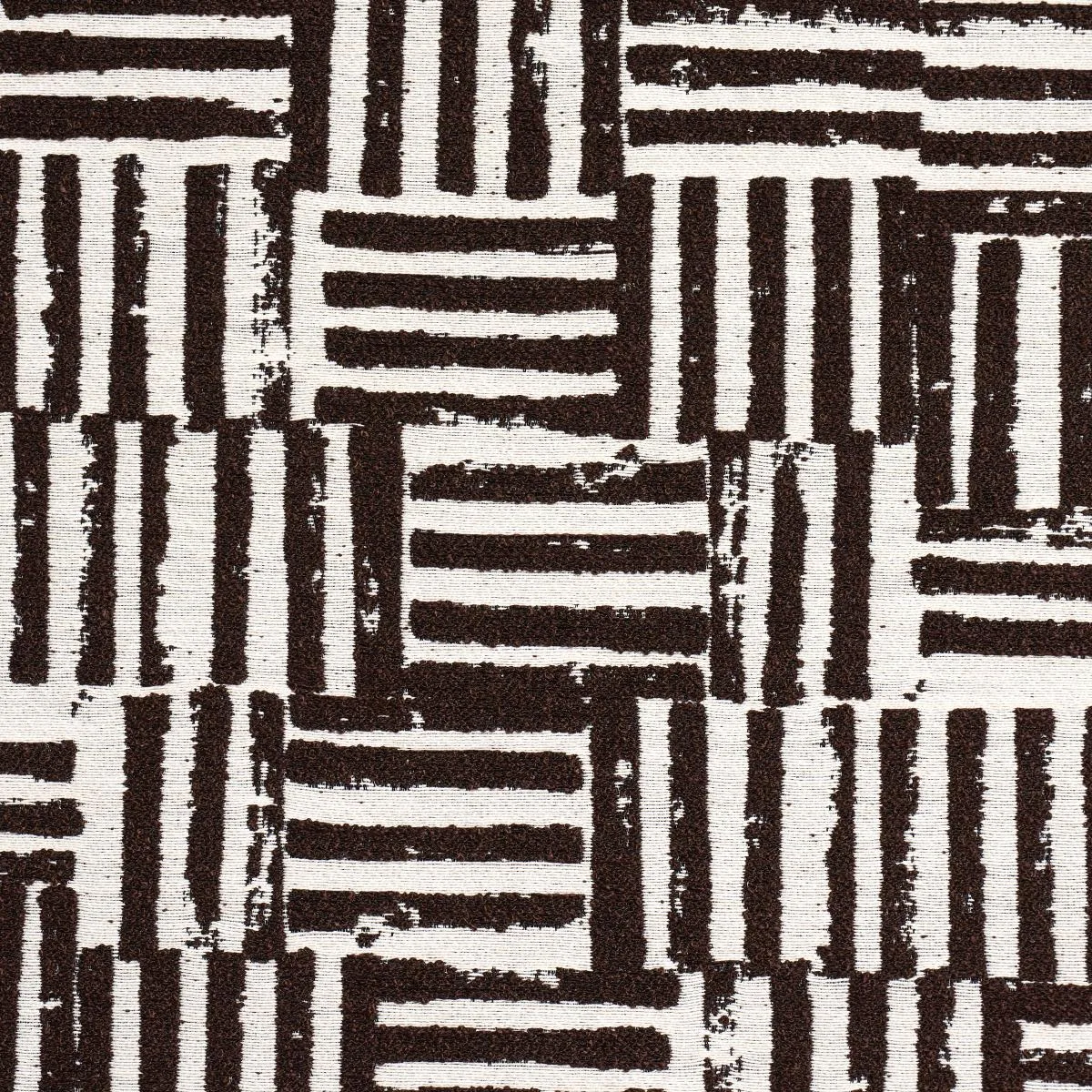 Schumacher 83820 Patchwork Cacao fabric swatch