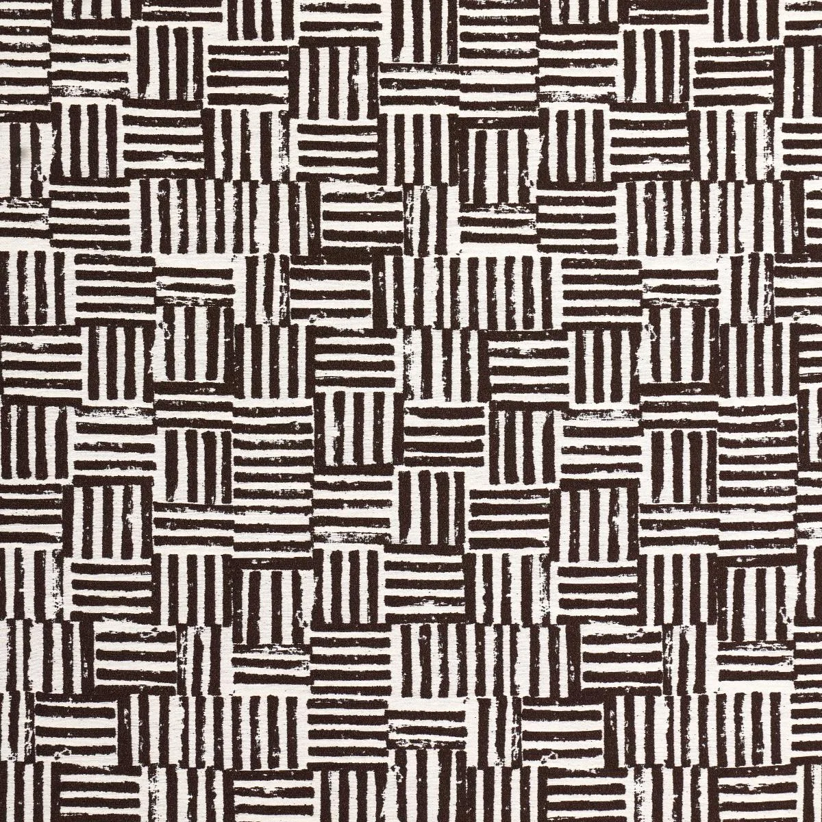 Schumacher 83820 Patchwork Cacao fabric swatch