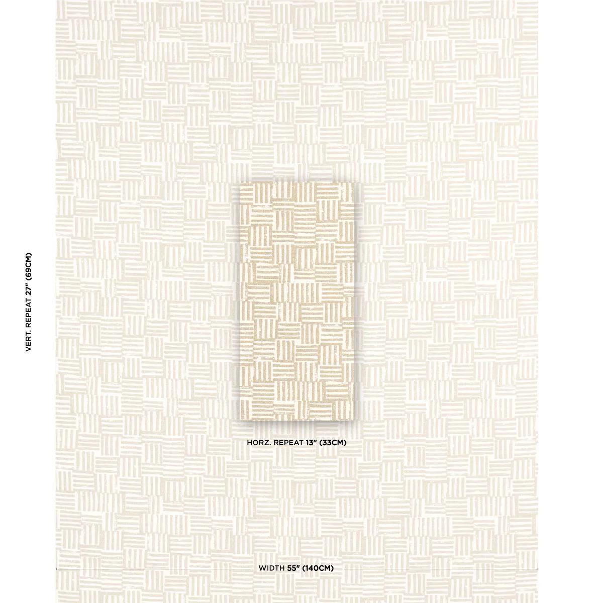 Schumacher 83821 Patchwork Sand fabric swatch