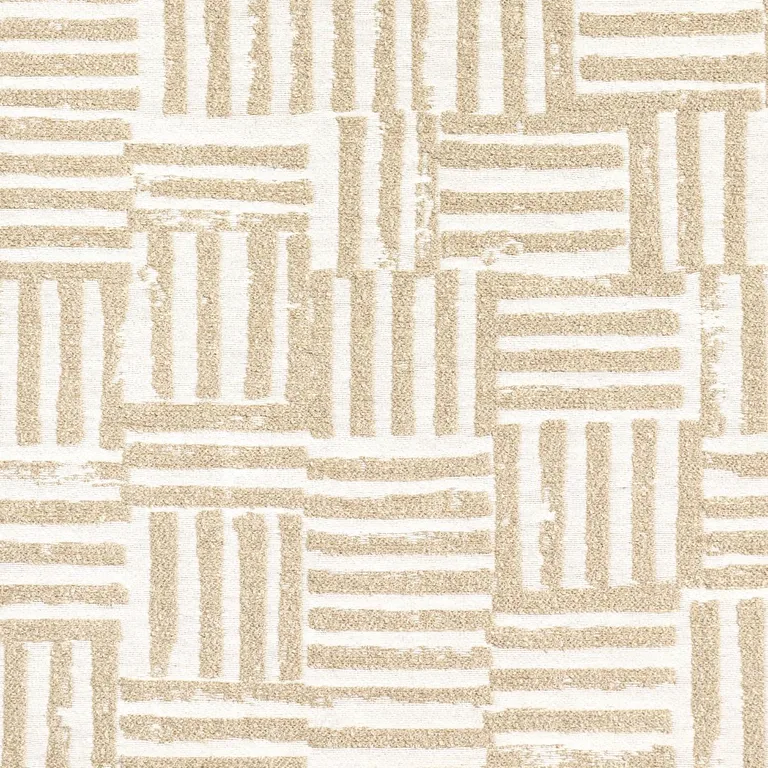 Schumacher 83821 Patchwork Sand fabric swatch