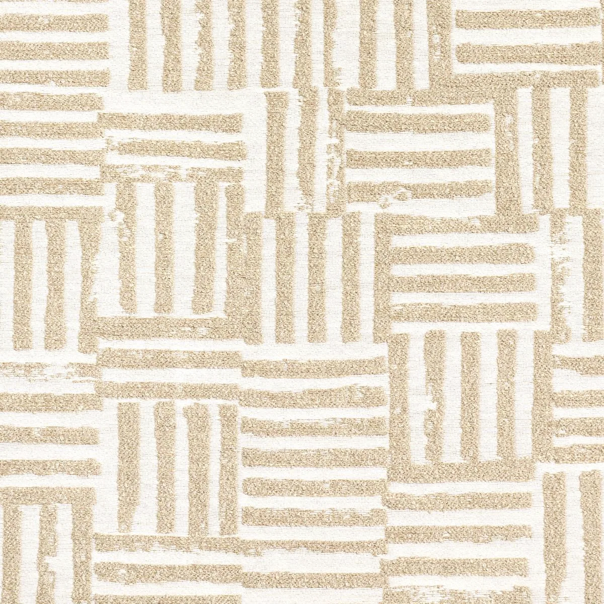 Schumacher 83821 Patchwork Sand fabric swatch